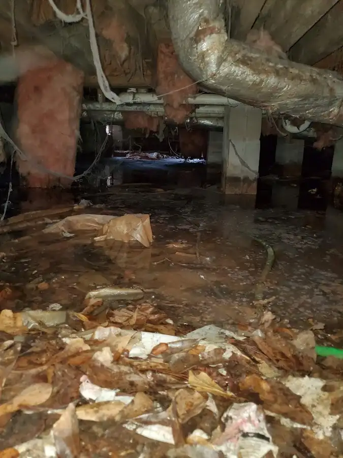Crawl space flood assessment for Commercial Water Damage Restoration in Mantua